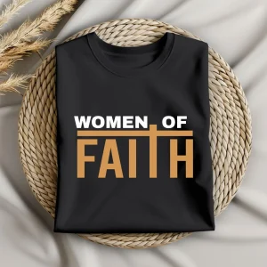 Women of Faith black folded shirt