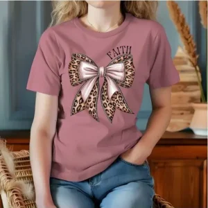 Plumrose Leopard Bow